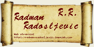 Radman Radošljević vizit kartica